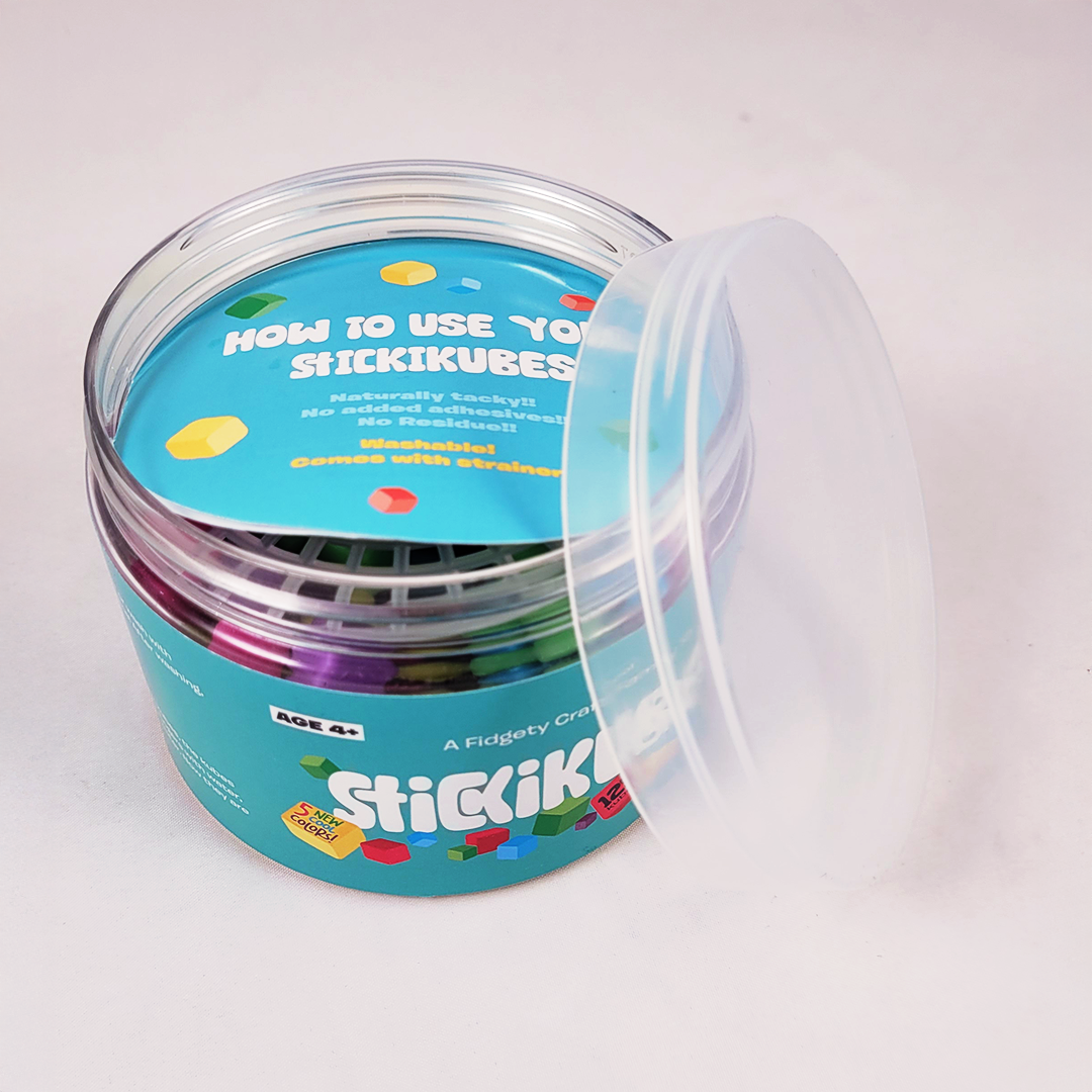 neon stickikubes bucket