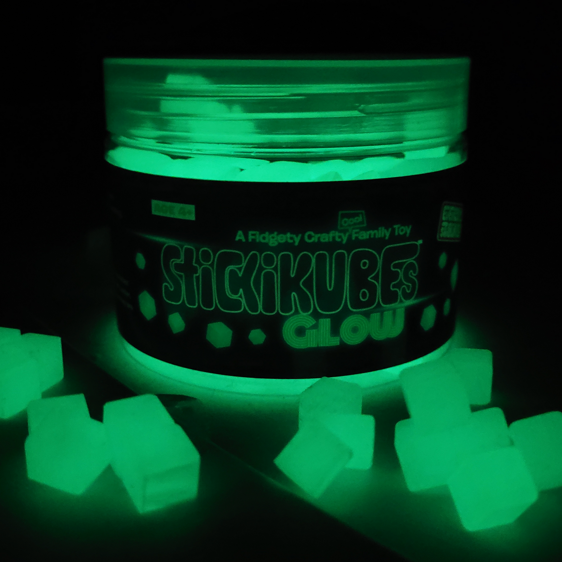 glow stickikubes in the dark
