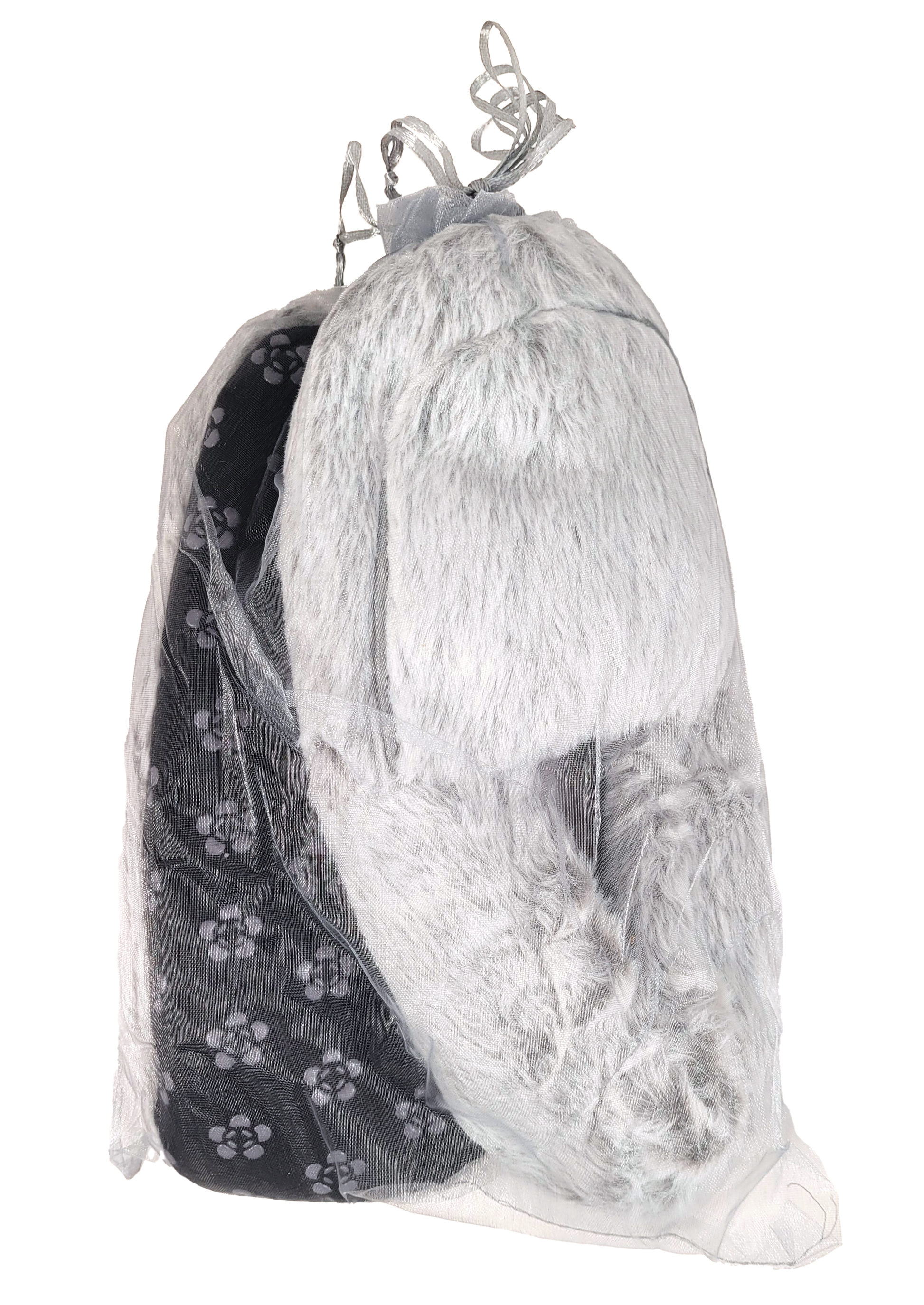 slippers in organza bag