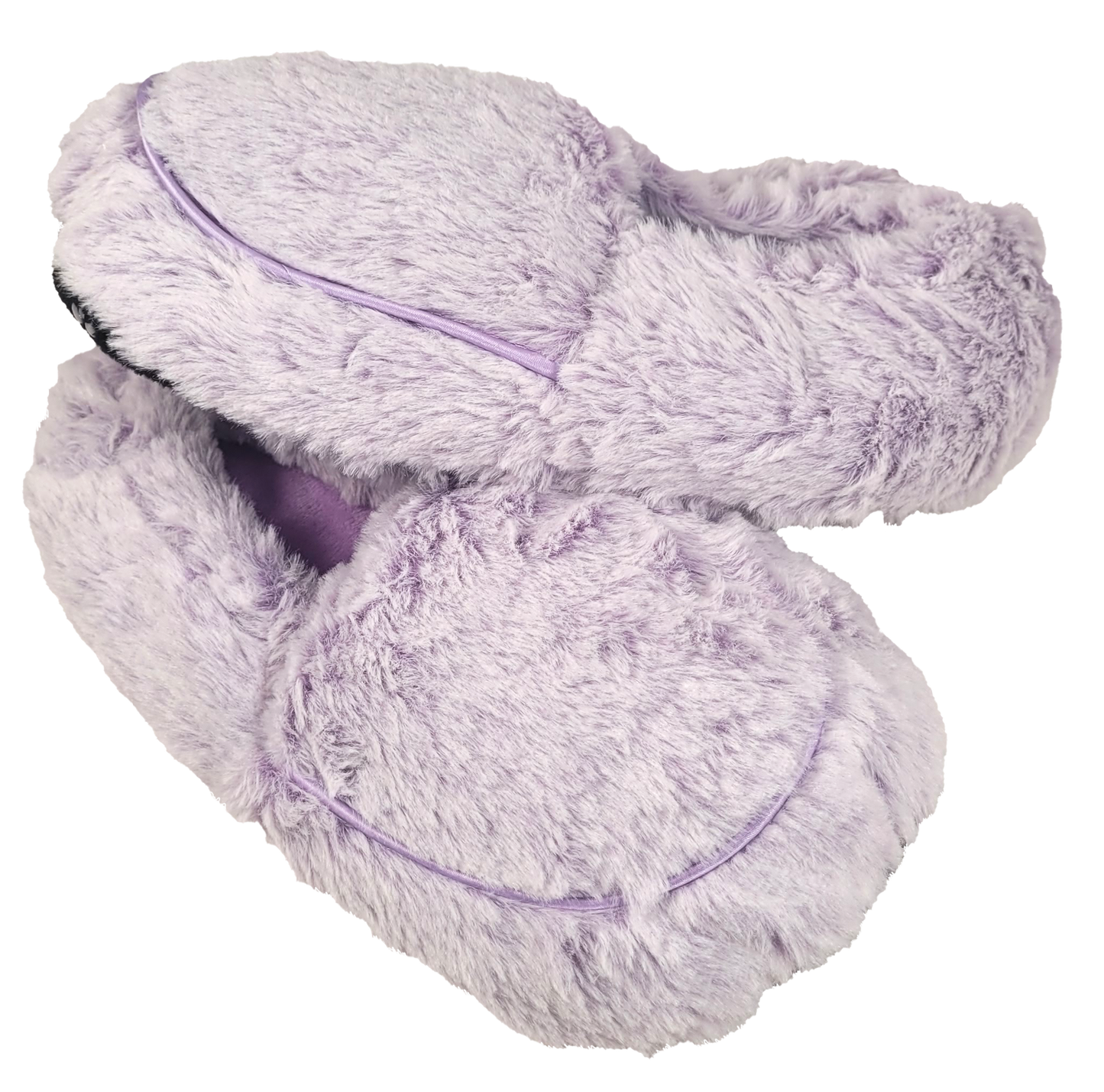 stacked lavender slippers