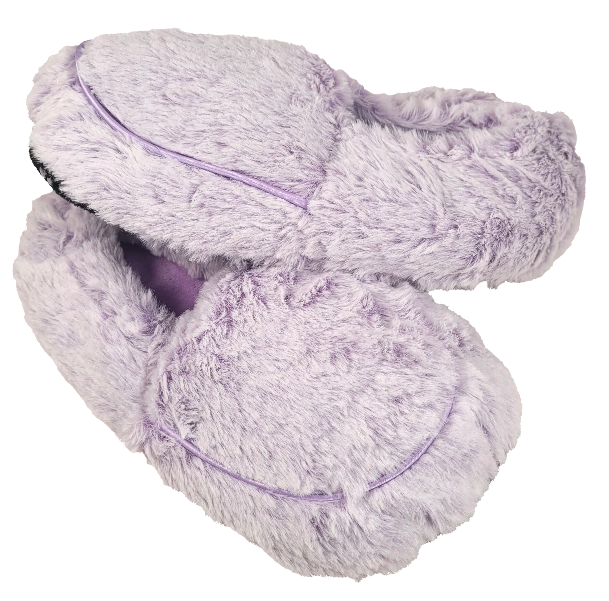 stacked lavender slippers