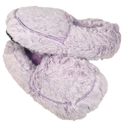 stacked lavender slippers