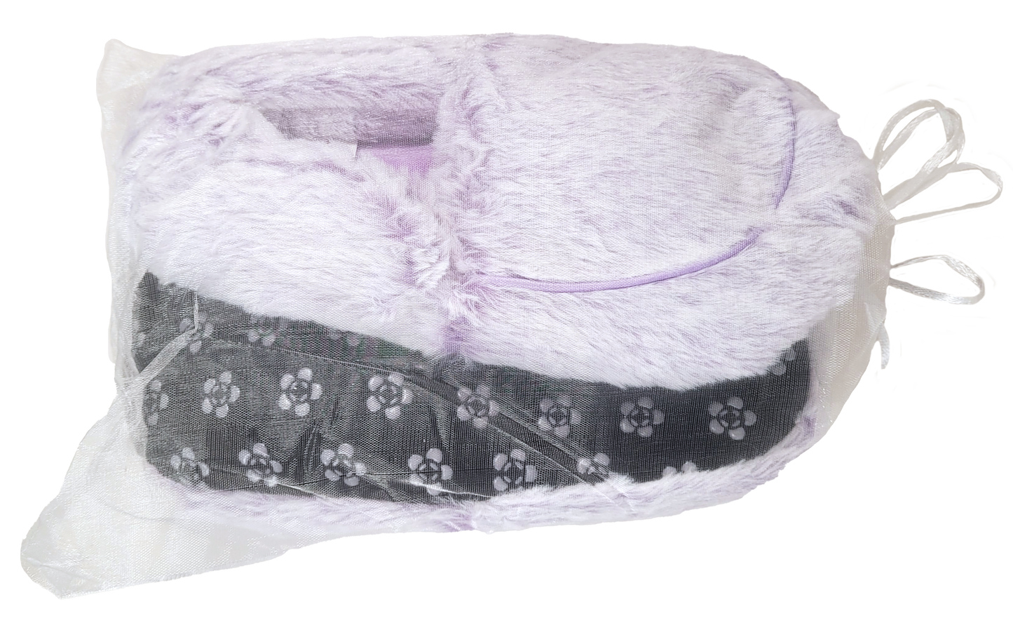 slippers in organza bag