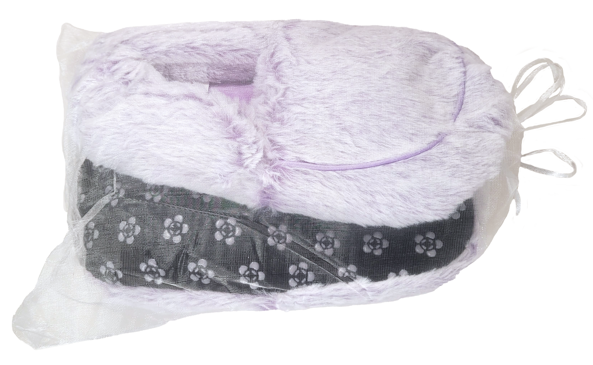 slippers in organza bag