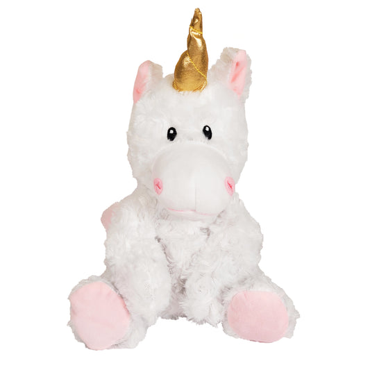 white unicorn plush front
